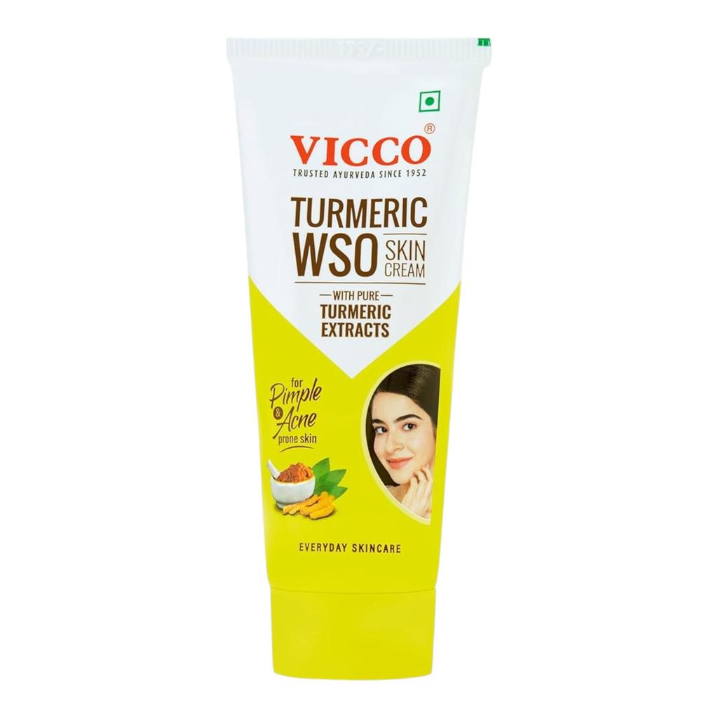 Vicco Turmeric WSO Cream 60g Pack of 3 Ayurvedic Skin Brightening Dark Spot Remover