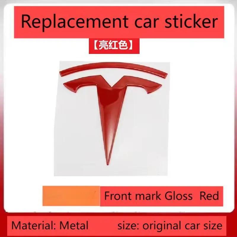 Metalowy Dla Tesli - Przedni emblemat samochodowy Emblemat tylnej klapy Bagażnika Pasuje do Modelu 3 Modelu Y wymiana logo przedniego i tylnego logo czernienie