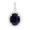 Silver Pendant with Sapphire 3.599ct, Cubic Zirconias (2202578)