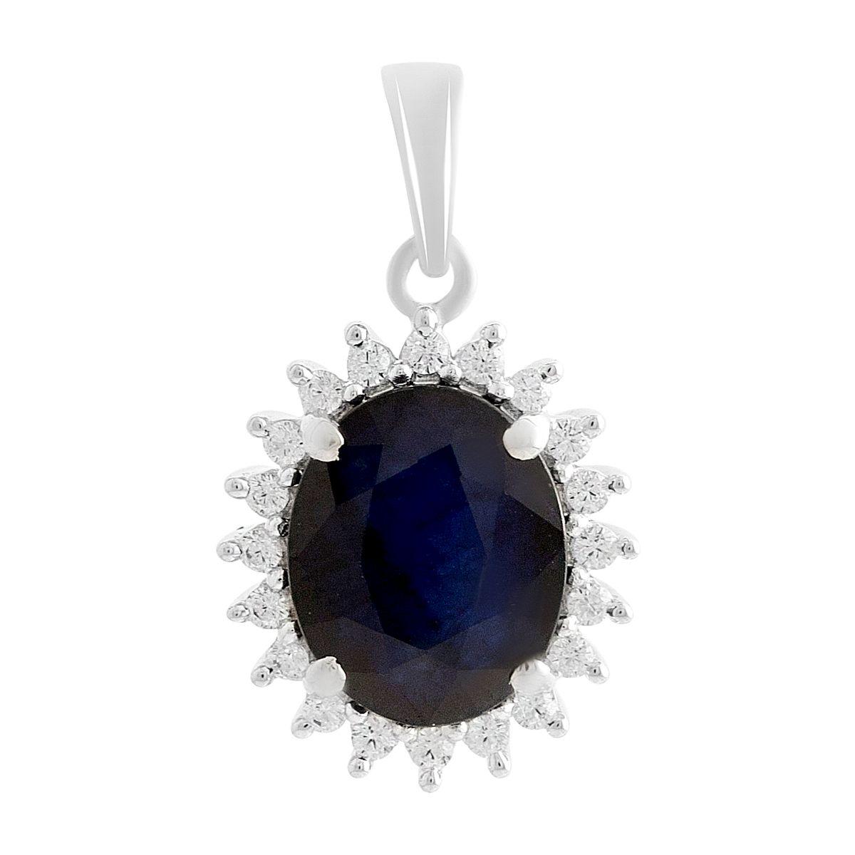 

Silver pendant with sapphire 3.599ct, cubic zirconias (2202578) сапфіровий