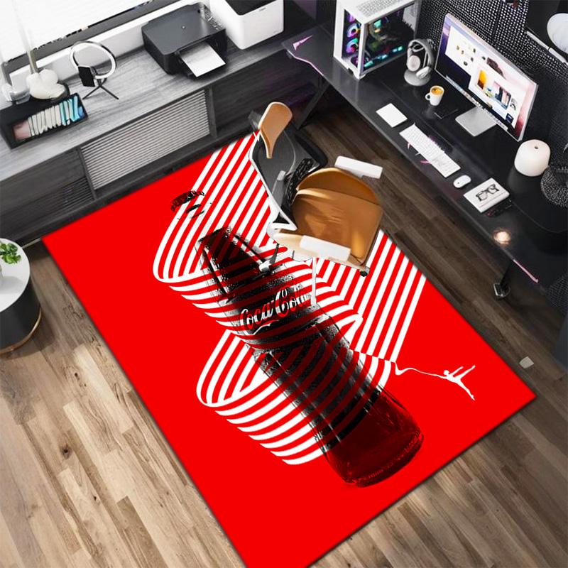 Christmas Gift Halloween Themed Cola Beverage Coca Cola Carpet Is Suitable for Living Room and Bedroom Doormats Office Balcony Decorative Carpet V27
