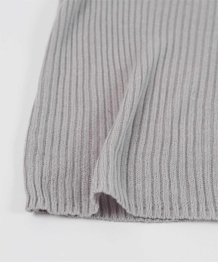 Yours High Neck Ribbed Sheer Knit BEXP4179 L Light Gray Women's