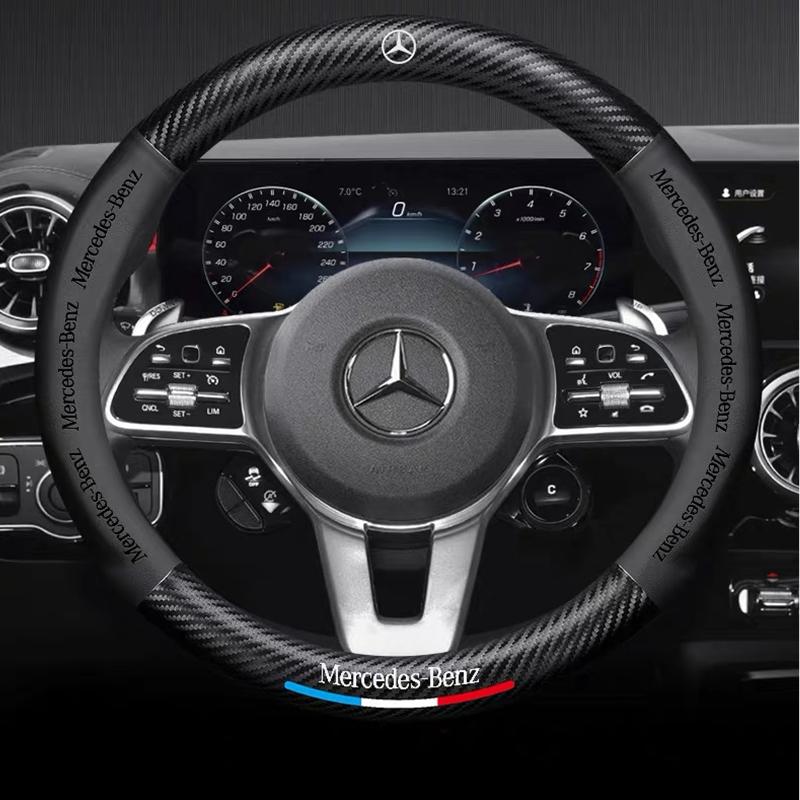 CRV1 Car Steering Wheel Cover Anti Slip Protection Cover For Mercedes Benz W203 W204 W205 W206 W212 CLK GLA B C E S Class Accessories