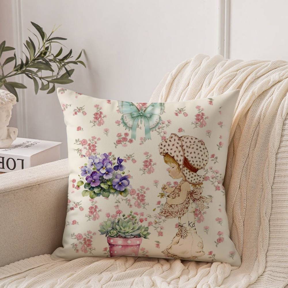 Cute Sarah Kay Girl Pillow Case Home Decor Throw For Sofa Bed Car Room Decor Gift Idea