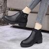 Fashion Ankle Boots for Women Autumn Winter Black Leather Round Toe Work Booties Y2k High Quality Goth Sale Pu Hot 39 Woman Short Shoes