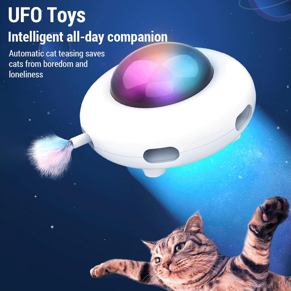 

Automatic Interactive Kitten Toy USB Rechargble Powered Indoor Exercise Electric NaIntelligent Self Entertaining Fther Crush Pet Toy for Cat Lovers