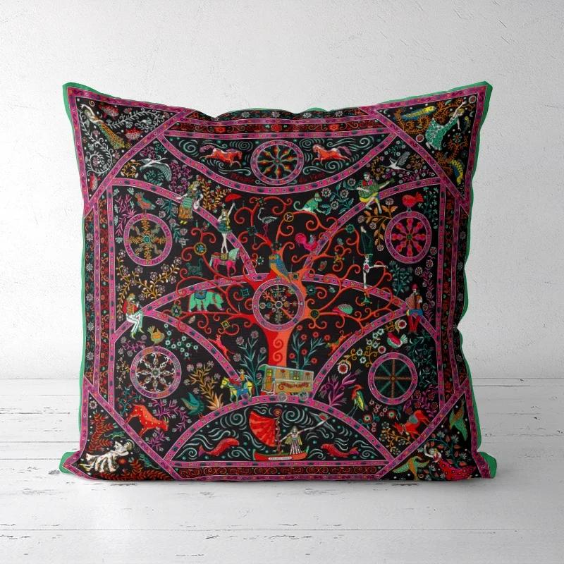 A DropShipping Christmas Home Decor Printed Cushion Cover Decorative Boho Pillowcases High-end Royal High Quality Europe