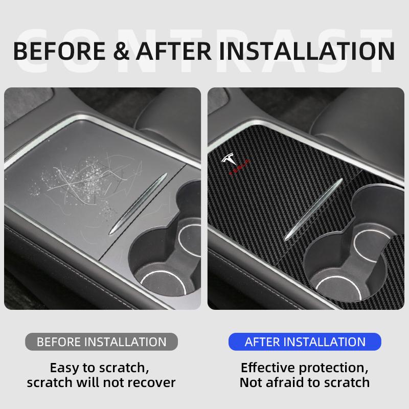 Center Console Panel Sticker For Tesla Model 3 Y 2021 2022 Central Control Cover Car Interior Accessories