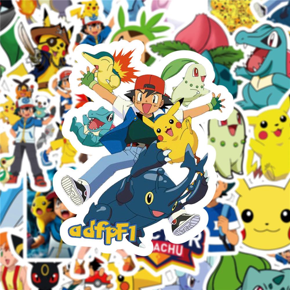 10/30/50pcs Anime Graffiti Stickers Cute Pikachu Stickers Decals DIY Skateboard Phone Cases Kawaii Cartoon Sticker Toy