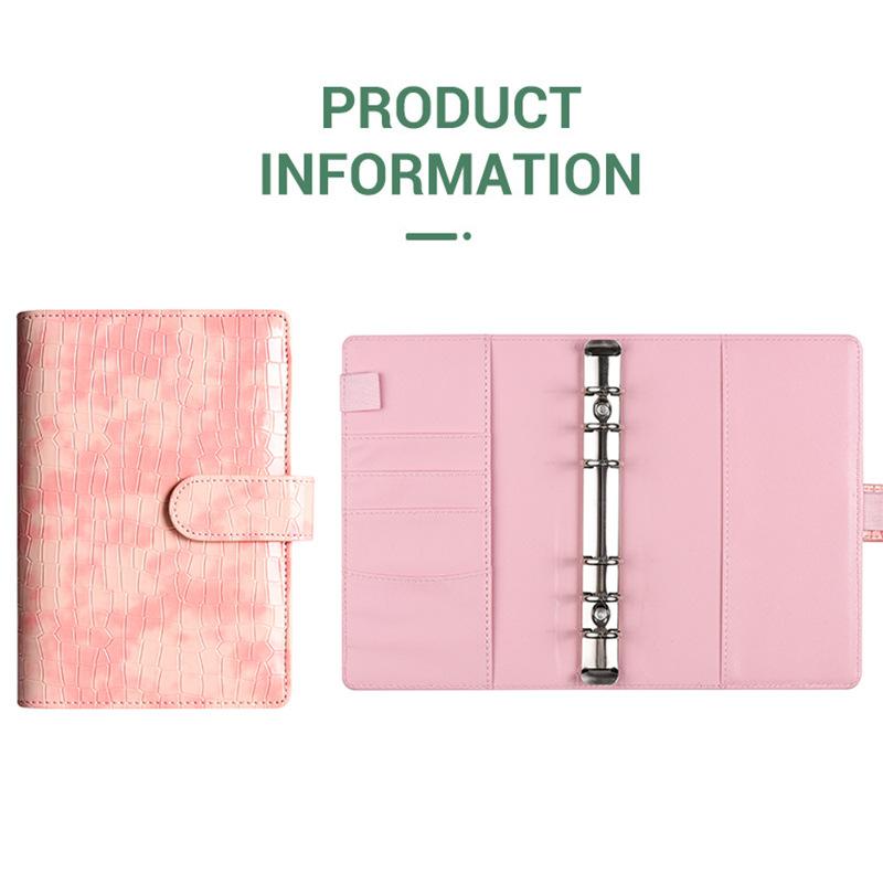 Macaron PU Leather Binder Budget Book A6 Cash Envelope Planner, Creative Finance Organizer Notebook
