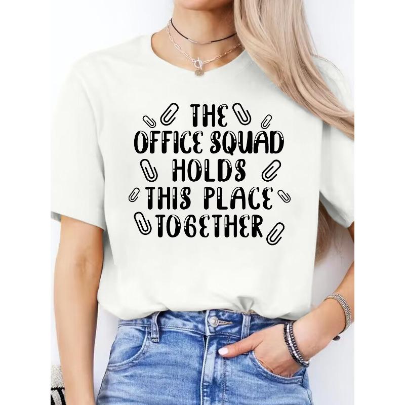Spanish Alphabet Print Spring And Summer Casual T-Shirt Round Neck Short-Sleeved Sports T-Shirt Women'S Top