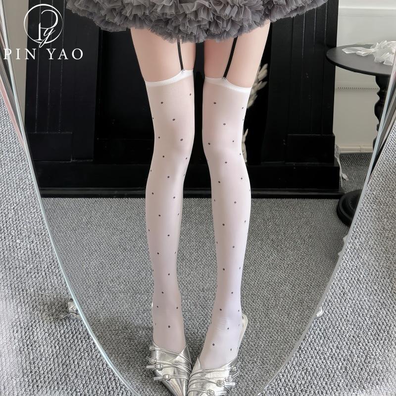 Spice Girls Polka Dot Knee Socks, Suspenders, Stockings, Retro Polka Dot High Thigh Socks, Pure Desire Jk Dot One Piece Generation