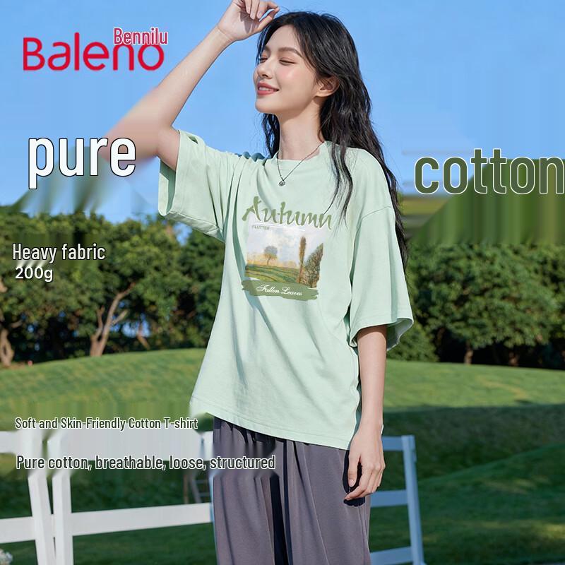 Baleno Women s Summer Oil Painting Print Cotton T-Shirt XL