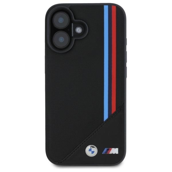 BMW Bmhmp16S23Putrk Iphone 16 6.1Czarny/Black Hardcase M Meshed Tricolor Stripes Magsafe