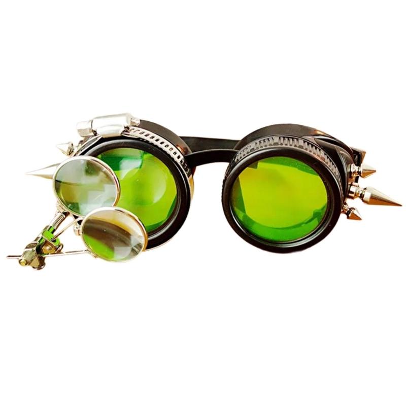 Стимпанк очки Готические стимпанк очки Хэллоуин косплей очки Аксессуары для стимпанк костюма для тематической вечеринки