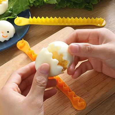 6Pcs Egg Slicer with Dual Blades Flower & Geometric Shape Cutter for Hard
