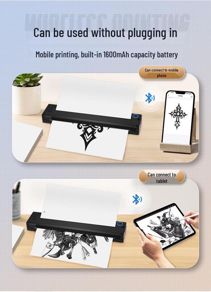Wireless Portable Inkless A4 Printer for Home, Student, and Office
