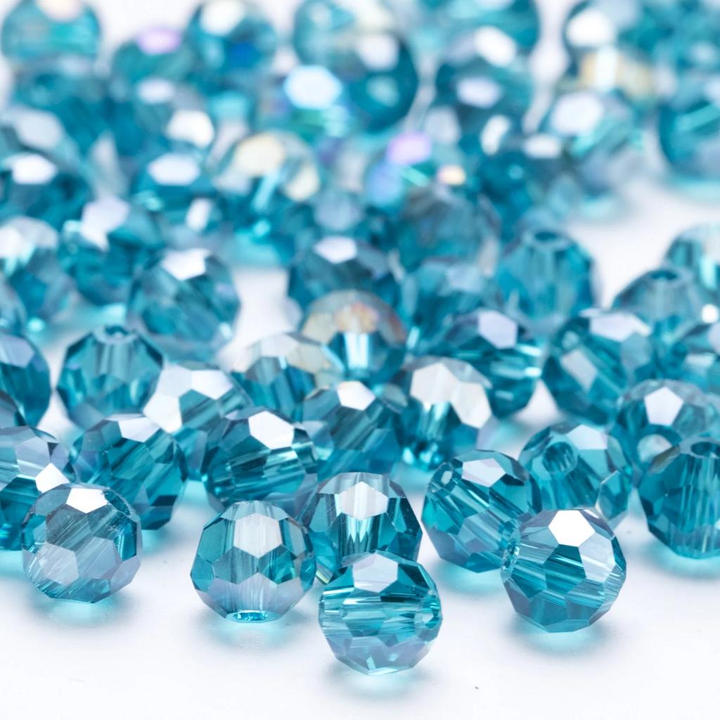 3 4 6 8mm AB color Round Crystal Beads Faceted Transparent Glass Bead Loose Spacer Bead for Jewerly Making DIY Bracelet Necklace