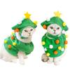 2 Teile/satz Weihnachten Baum Haustier Kleidung Pompoms Gelb Stern Decor Weiche Einstellbar Ärmelloses Kleid Bis