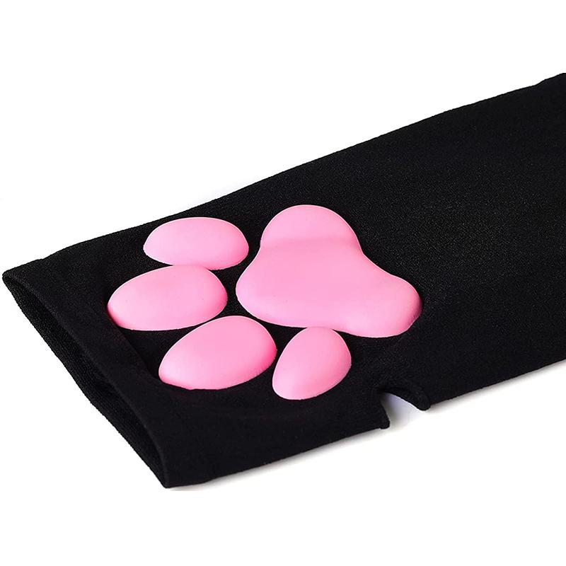 1Pair Cat Claw Sun Protection Sleeves Women Girls Cute Fingerless Cat Paw Pawpads Gloves Lolita Cosplay Halloween Party Mittens