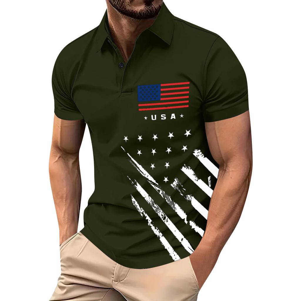 Men's  Golf Shirt Casual Sports V Neck Ribbed  Collar Short Sleeve Fashion Casual Solid Color Plain Spring & Summer Regular Fit