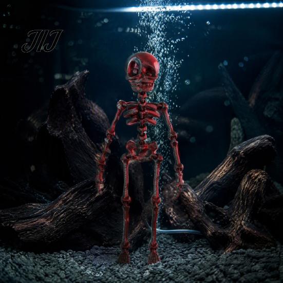 Desktop Gadgets for Pranks Dancing Skeleton Aquarium Bubbler, Halloween Dynamic Fish Tank Ornament, Skull Magnets Refrigerator 3D Printed Articulated
