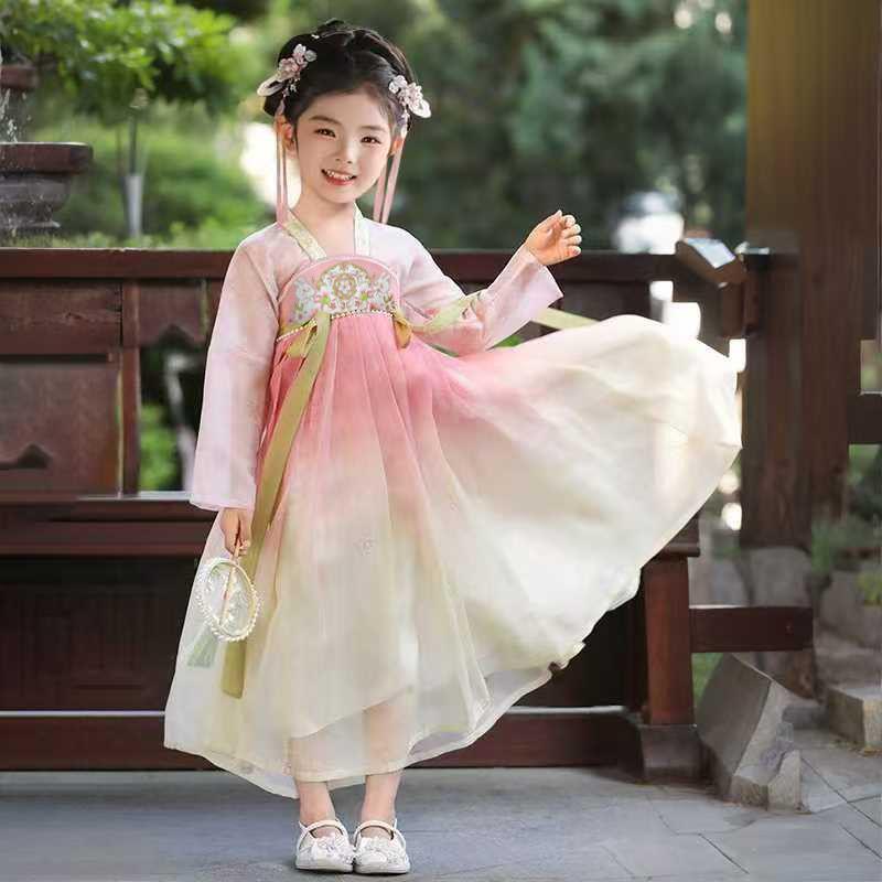 2026 Summer Hanfu Fairy Dress for Girls – Traditional Flowing Style Performance Clothing