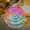 10-Inch Rotating Wind Spinner – Elegant Concentric Circles & Neon Spiral Design, 360° Swivel Hook for Balcony