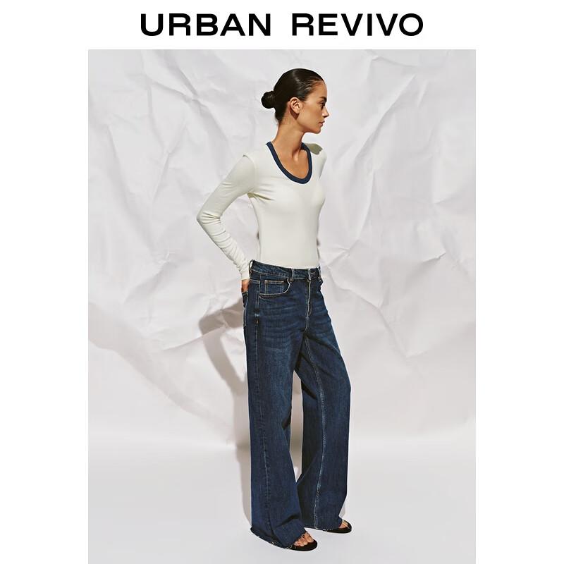 Women's Retro Washed Denim Wide-Leg Jeans