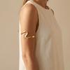 Minimalistisches Gold Silberfarbenes Wellen-Armreif für Damen Abstraktes Kurven-Oberarmband Verstellbares Armreif Strand Schmuck Party