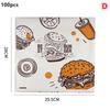 100 Fogli Carta Cerata Carta Grassa per Alimenti Carta da Imballaggio Carta per Avvolgere Pane Sandwich Hamburger Patatine Carta Oleata Strumenti per la Cottura
