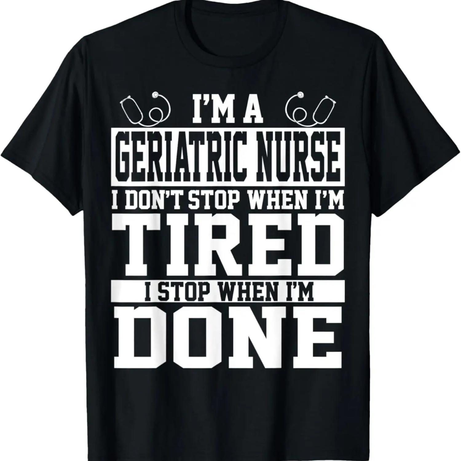 Geriatric Nurse Apparel _ Funny Cute Nurses Design T-Shirt S чёрный