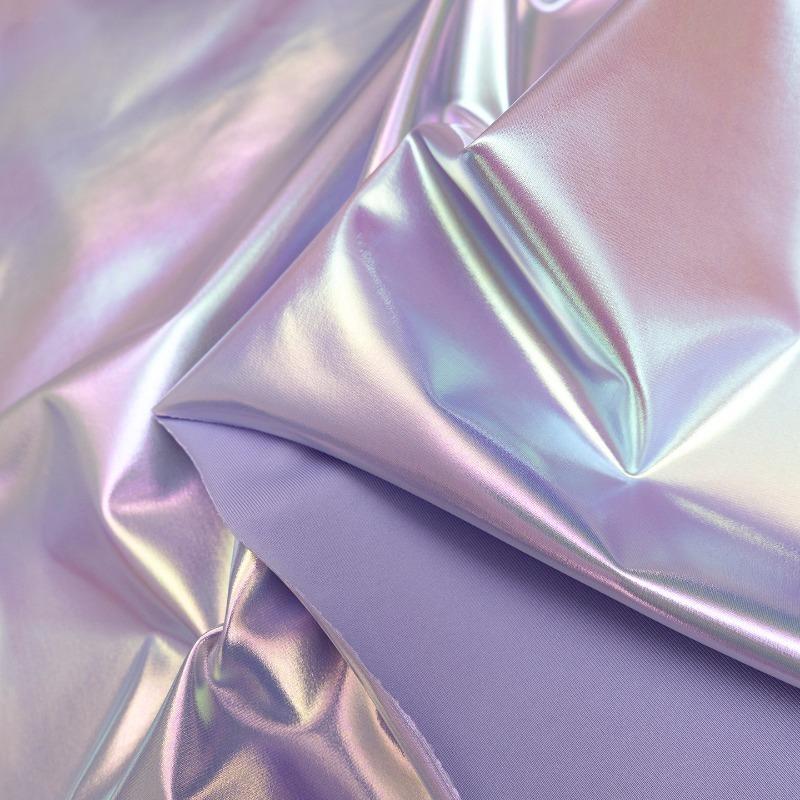 100cm Iridescent Stretch Nylon Fabric 4-Way Spandex Blend for DIY Sewing Slip Dress Stage Costumes Photography Background