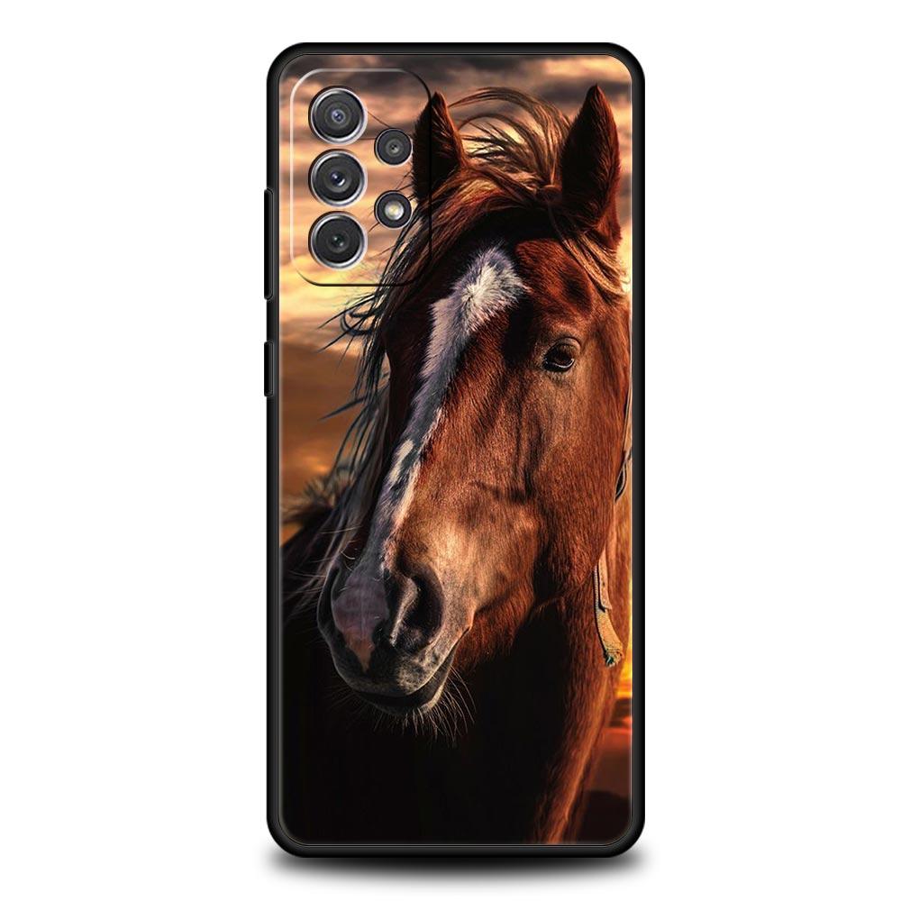 Running Horse Animal Phone Case For Samsung Galaxy A55 A53 A51 A35 A33 5G A31 A25 A23 A21s A15 A13 A73 A71 A05s A03s S8 S9 Cover