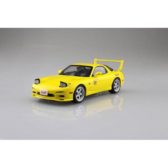 AOSHIMA Initial D No.12 Takumi Fujiwara FD3S RX-7 First Edition 1/24 Scale Model Kit, Yellow