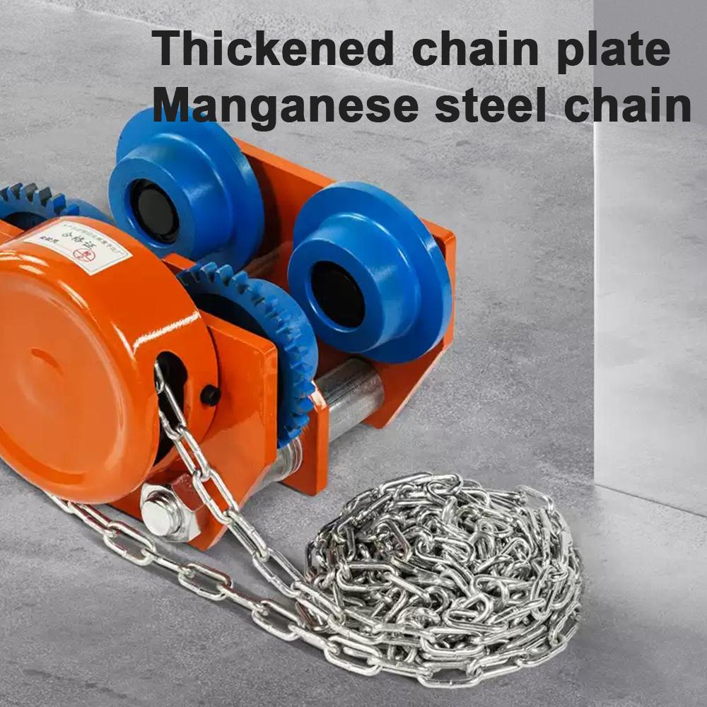 Manual T-Type Trolley Monorail Crane I-Beam Pulley Sliding Lifting Tool Hoist Lifter Monorail Hoisting Pulley Truck
