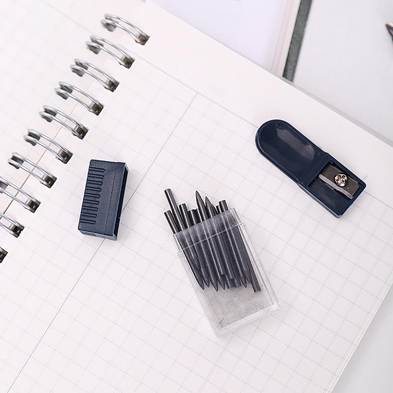1 Set Mine Compas Pointer Sharpener Pencil Lead Stationery Compass Core With 2Mm Manual Office Portable Storage