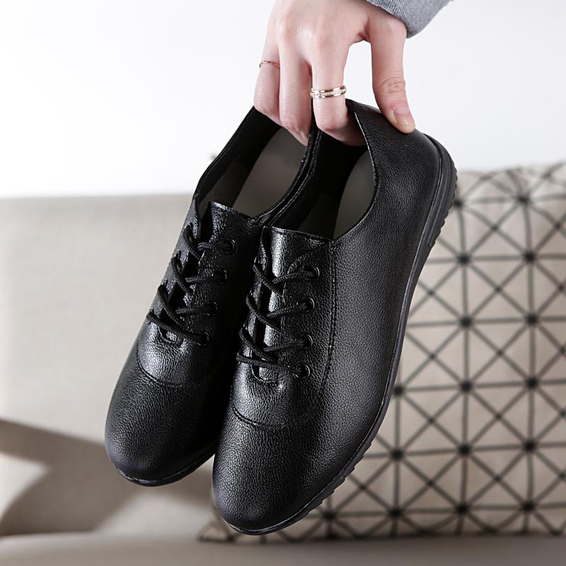 

Высококачественные женские туфли для ходьбы, мокасины на плоской подошве, многофункциональные, удобные, для работы с медсестрами, белые 37 чёрный