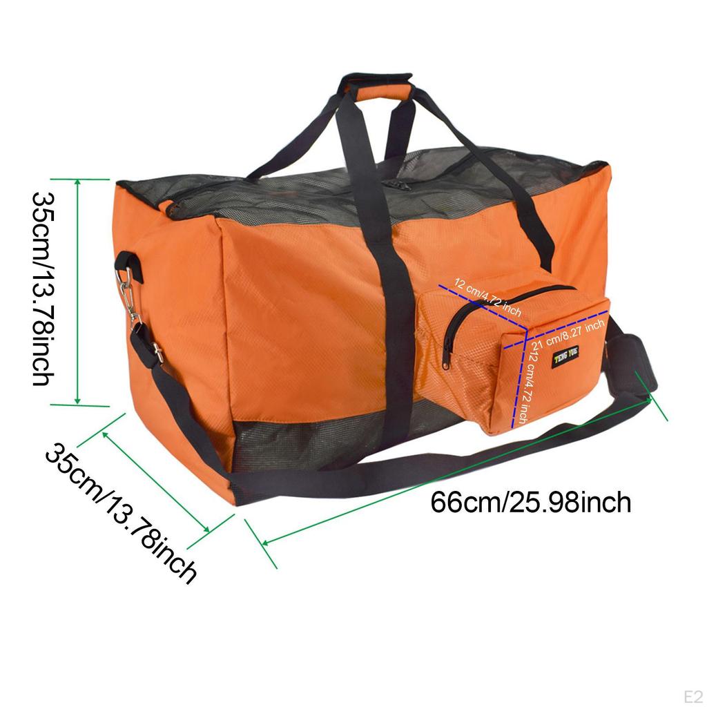 Breathable Mesh Diving Bag for , Adjustable Shoulder Strap, Multi-Purpose Carrying 66 X 35 Cm