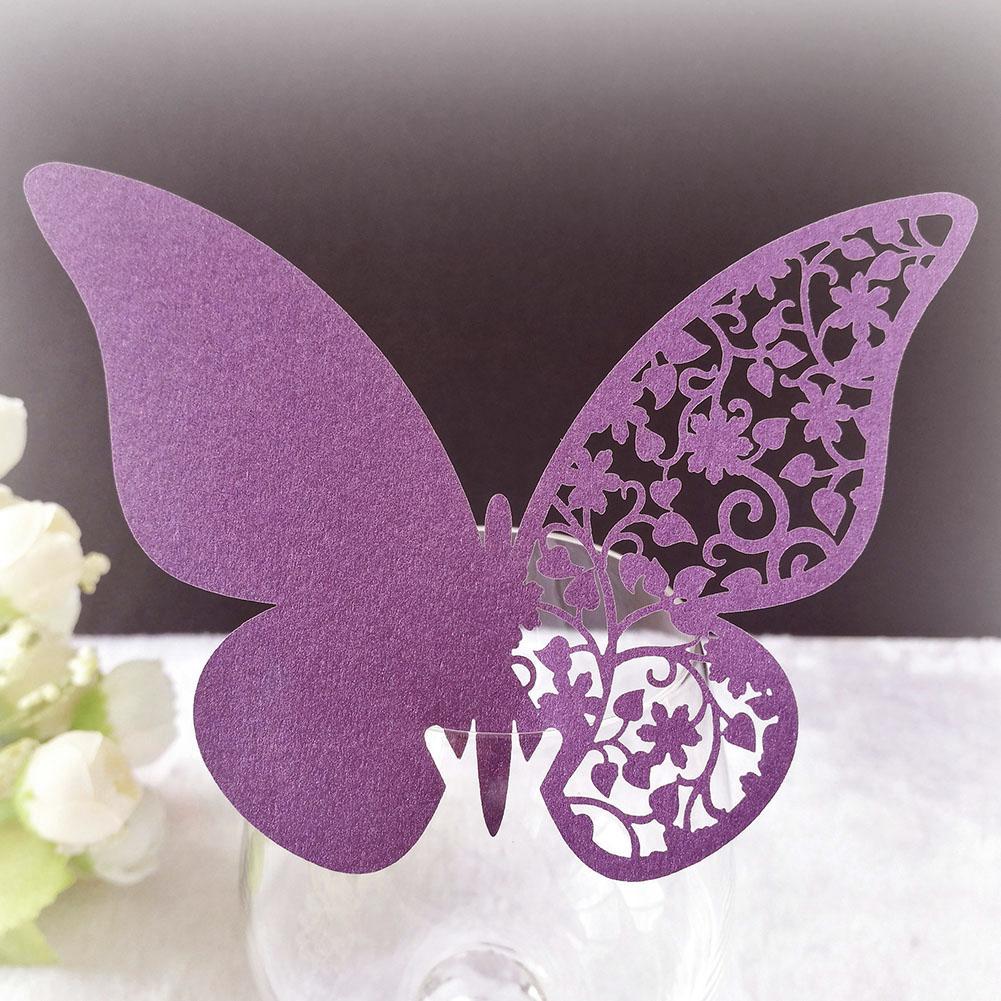 20pcs   Shape Wedding Hollow Name Place Cards For Wine Glass Table Decoration(White)