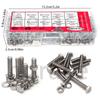 400 PCS, Stainless Steel Hexagon Bolt and Nut Combination Set, M4, M5, Hexagon Head - Including Flat Washers, Spring Washers, (b