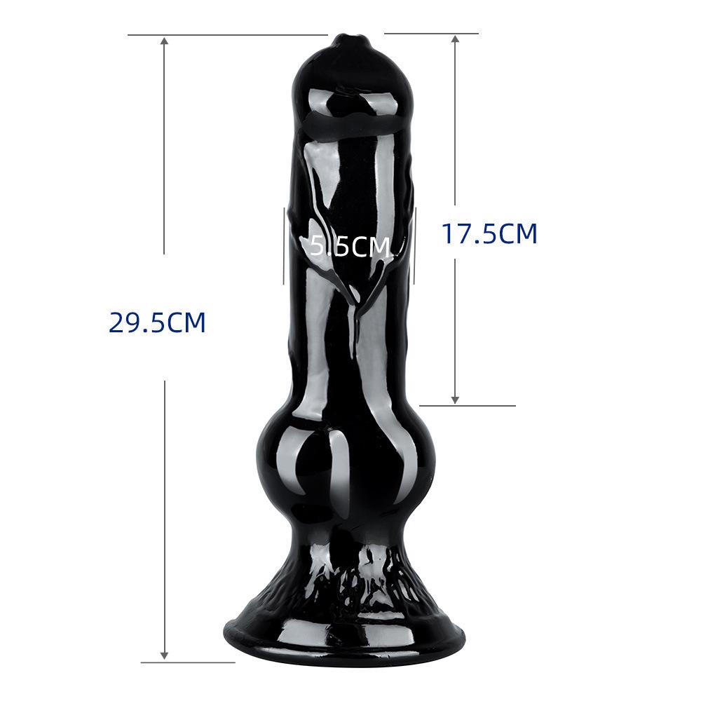 Animal Dog Dick-Shaped Transparent Anal Plug - Large Size Erotic Sex Toy for Women