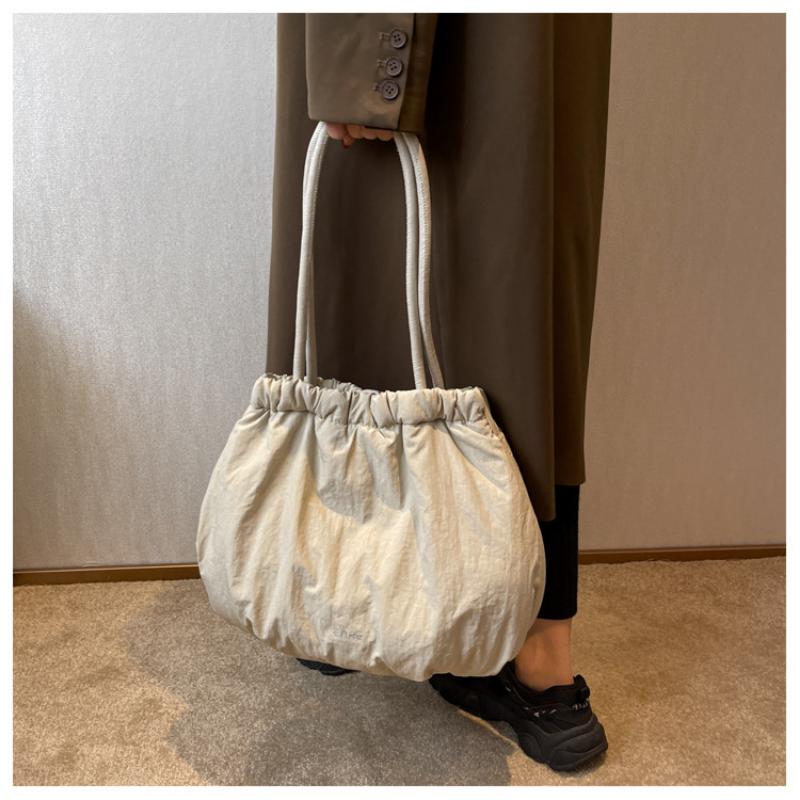 Lässige, flauschige Tasche für Damen, große Kapazität, einzelne Schultertasche, Baumwollhandtasche, ultraleichte Umhängetasche