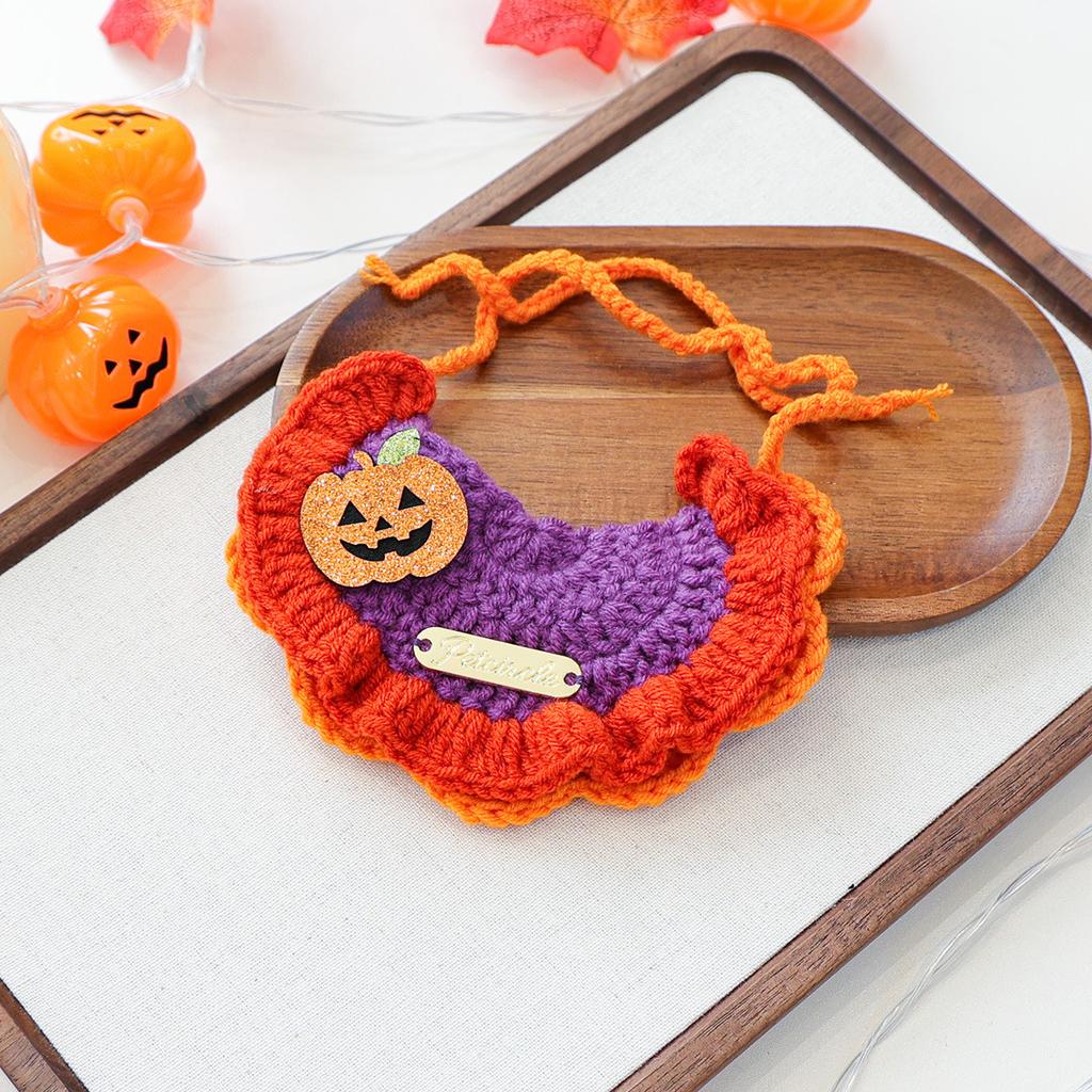 Pet Supplies Bib Hand Crocheted Snood Christmas Day Dog Cat Gold Label Saliva Towel Bib Collection