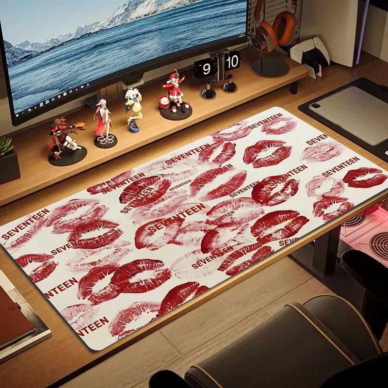 Kawaii Character Stickers Large Size Mouse Pad Large Gaming Table Cushion Nonslip Laptop Tablet Big Mousepad Xxl Mat Mini Pc Playmat With Lock Edge