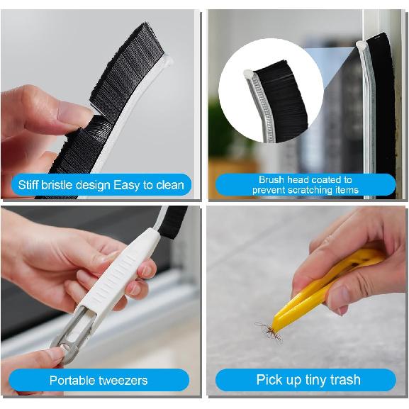 Hard Bristle Crevice Cleaning Brush,Multifunctional Gap Scrub Brush, Suitable for Tile Gaps, Bathroom, Kitchen, and Sink, with Anti-Slip Handle