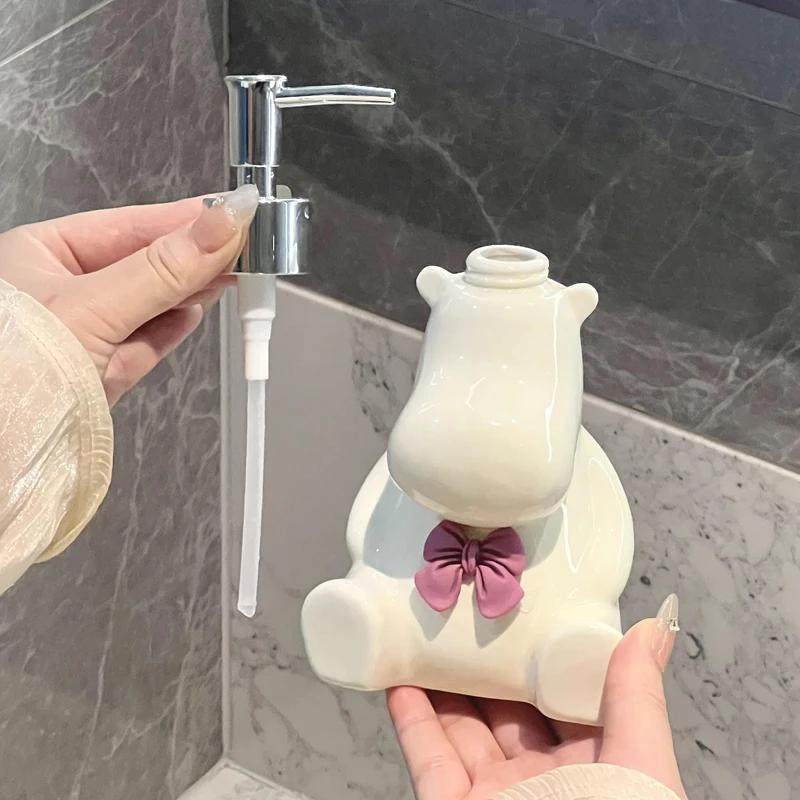 Hippopotamus Hand Sanitizer Bottle Press The Bottles Light Luxury Cartoon Shower Gel Laundry Detergent Bottle Soap Dispensers