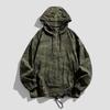 Camouflage Windbreaker Autumn Winter Hooded Outdoor Jacket Retro American Style Casual Half Zip Cargo Coat