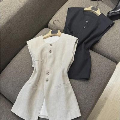 Damen Koreanischer Stil Ärmellose Sommerjacke - 2024 Trendiger Slim Fit