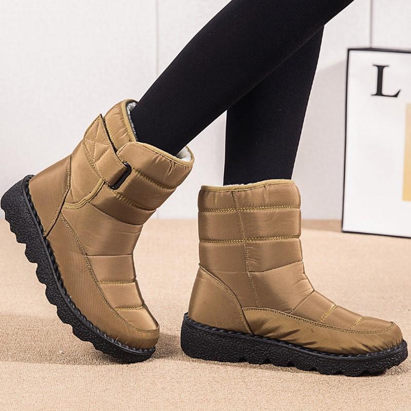 Snow Boots Woman Plush Women Booties Waterproof Ladies Shoes Flat Ankle Boots Fur Botas Mujer Women's Winter Shoes Boots